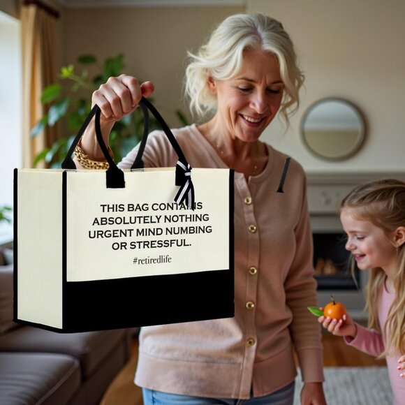 Large Canvas Tote Bag for Women Travel Beach Shopping Gift Accessories - Picture 5 of 7